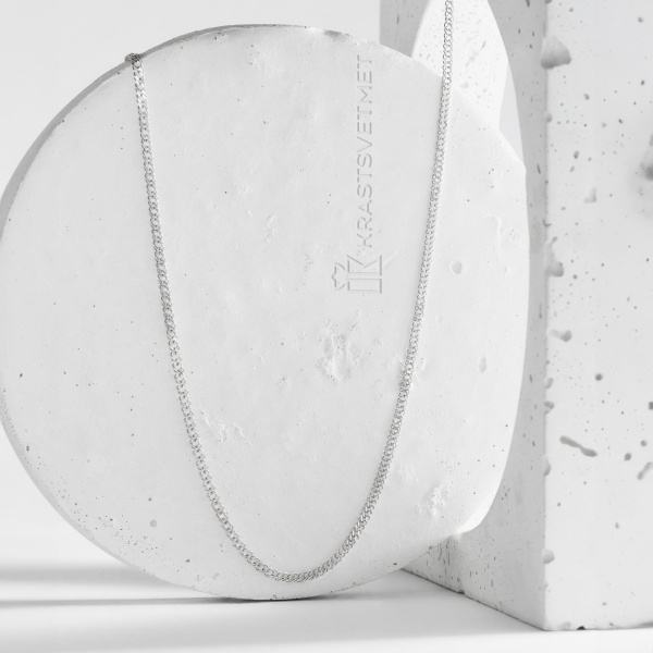 Цепь из серебра 925, плетение «Ромб двойной»